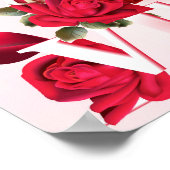 特別な赤いバラとバレンタインデーの写真 ポスター (角)