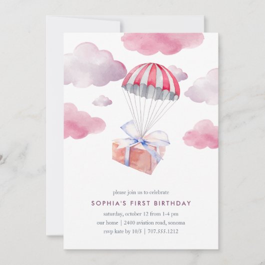 特別な配信の誕生日パーティーの招待 招待状 (正面)