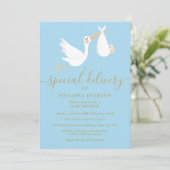 特別な配送ストークベビーの散水/シャワー 招待状 (スタンド正面)