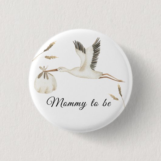 特別な配送水の色ストークママになる 缶バッジ (正面)