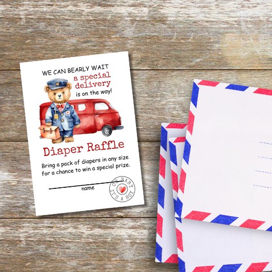 特別な配達おむつラッフルを待つことができる エンクロージャーカード