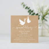 特別な配達があるコウテイペンギンのベビーシャワー / スプリンкл 招待状 (スタンド正面)