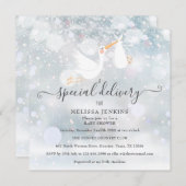 特別な配達をする冬の赤ちゃんのお披露目会 スペシャルストーク 招待状 (正面/裏面)