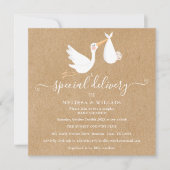 特別な配達カップルがベビーシャワー/スプリンクル 招待状 (正面)