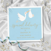 特別な配達コウノトリのカップル赤ちゃんシャワー スタンダードカクテルナプキン