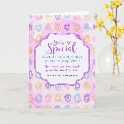 特別な里親 – 母の日 カード (黄色い花)