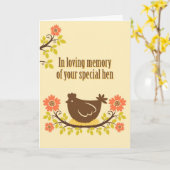 特別な雌鶏の思い出を愛して カード (黄色い花)