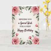 特別な願いを込めたフラワー誕生日カード カード (黄色い花)