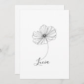 特別な10月のコスモス誕生花ギフト 招待状 (正面/裏面)