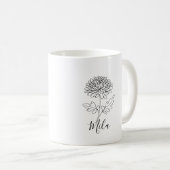 特別な11月の誕生花、菊 コーヒーマグカップ (正面右)