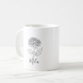 特別な11月の誕生花、菊 コーヒーマグカップ (正面左)