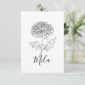 特別な11月の誕生花、菊 サンキューカード (スタンド正面)