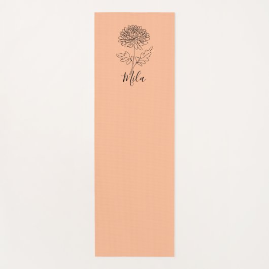 特別な11月の誕生花、菊 ヨガマット (正面)