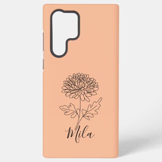 特別な11月の誕生花、菊 SAMSUNG GALAXYケース (裏面)