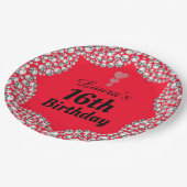 特別な16thまたは編集の年齢パーティープレート ペーパープレート (アングル)