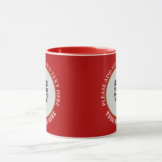 特別な2つのイメージを赤で作成 マグカップ (中央)