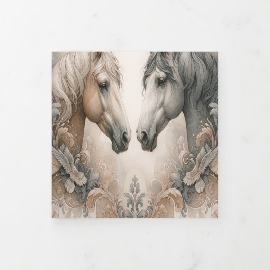 特別な3つ折り追加フォト結婚式招待状 三つ折り招待状 (カバー)