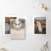 特別な3つ折り追加フォト結婚式招待状 三つ折り招待状