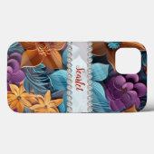 特別な3D花配置,ダイヤモンドフレーム Case-Mate iPhoneケース (裏面 (横))