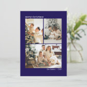 特別な4家族の写真コラージュ　ディープブルー シーズンカード (スタンド正面)