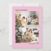 特別な4家族の写真コラージュ -  ピンク色 シーズンカード (正面)