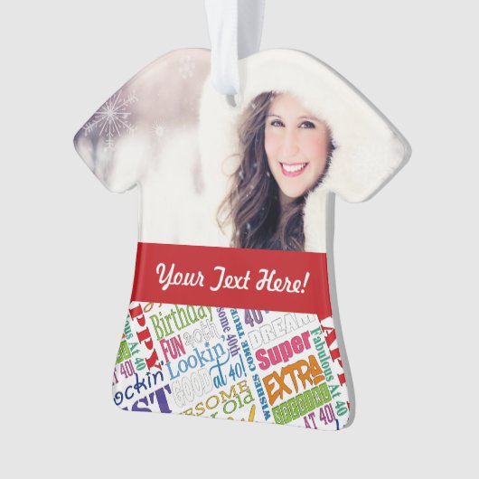 特別な40歳の誕生日パーティーパーソナライズされたプレゼント オーナメント (正面)