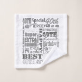 特別な40歳の誕生日パーティーパーソナライズされたプレゼント バスタオルセット (ウォッシュタオル)