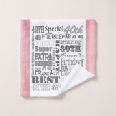 特別な40歳の誕生日パーティーパーソナライズされたプレゼント バスタオルセット (ウォッシュタオル)