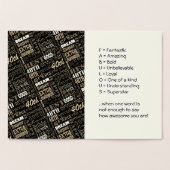 特別な40th誕生日パーティーフォトモノグラム 箔カード (内部)