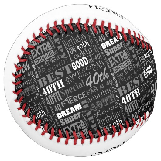 特別な40th誕生日パーティーモノグラム ソフトボール (正面左)