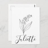 特別な5月の花言葉が込められた鈴蘭の誕生花 ポストカード (正面/裏面)