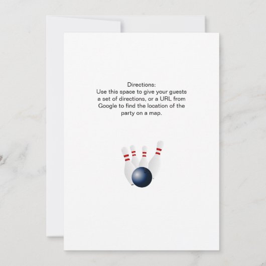 特別な50番目の誕生日招待状-ボーリングパーティー 招待状 (裏面)