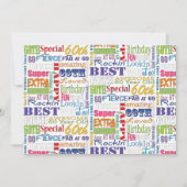 特別な60歳の誕生日パーティーにぴったりなユニークな贈り物 招待状 (裏面)