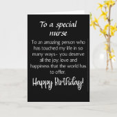 特別な*ナース*誕生日カードへの驚くべき願い カード (黄色い花)