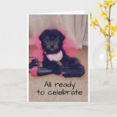 特別なPUPは特別な誕生日があなたを望んでいると言う カード (黄色い花)