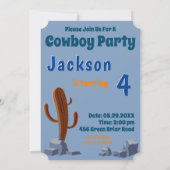 特別なSheriff Kids Cowboyオリジナル写真 招待状 (裏面)