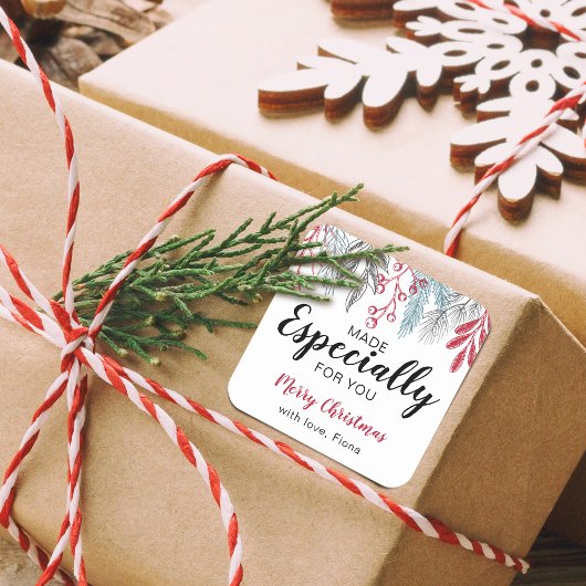 特別にあなたのために作られたクリスマスのグリーン シリーズ スクエアシール