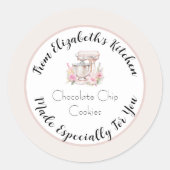 特別にあなたのために アイボリー フラワーミキサー ホームメイド特別ラベル ラウンドシール (正面)