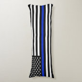 特別に長く薄いブルーライン警察は印を付けます ボディピロー (正面縦)