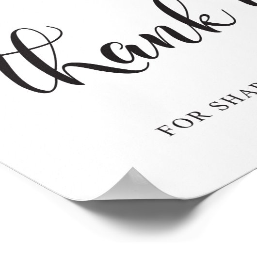 特別の日のサインを共有して結婚ありがとう ポスター (角)