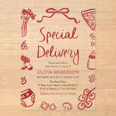 特別イタリアン配送ベビーお洒落シャワー アクリル招待状 (正面)