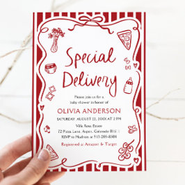 特別イタリアン配送ベビーお洒落シャワー 招待状