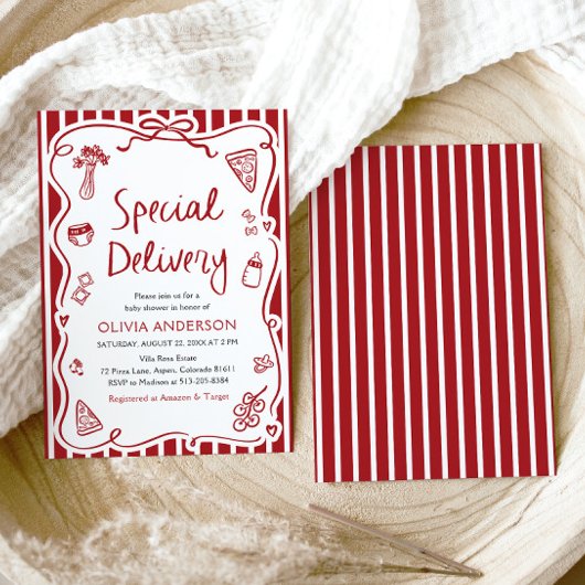 特別イタリアン配送ベビーお洒落シャワー 招待状