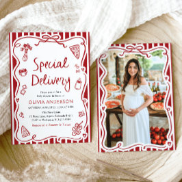 特別イタリアン配送ベビーお洒落シャワー 招待状
