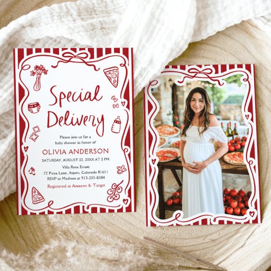 特別イタリアン配送ベビーお洒落シャワー 招待状