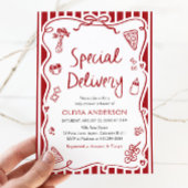 特別イタリアン配送ベビーお洒落シャワー 招待状