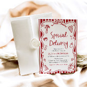 特別イタリアン配送ベビーお洒落シャワー 招待状