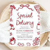 特別イタリアン配送ベビーお洒落シャワー 招待状