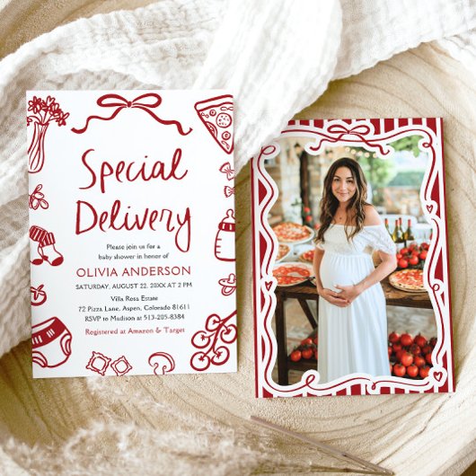 特別イタリアン配送ベビーお洒落シャワー 招待状