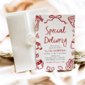 特別イタリアン配送ベビーお洒落シャワー 招待状